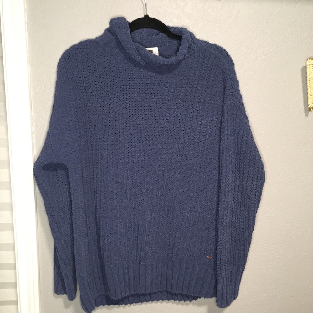 Victorias secret PINK blue knit turtleneck sweater
